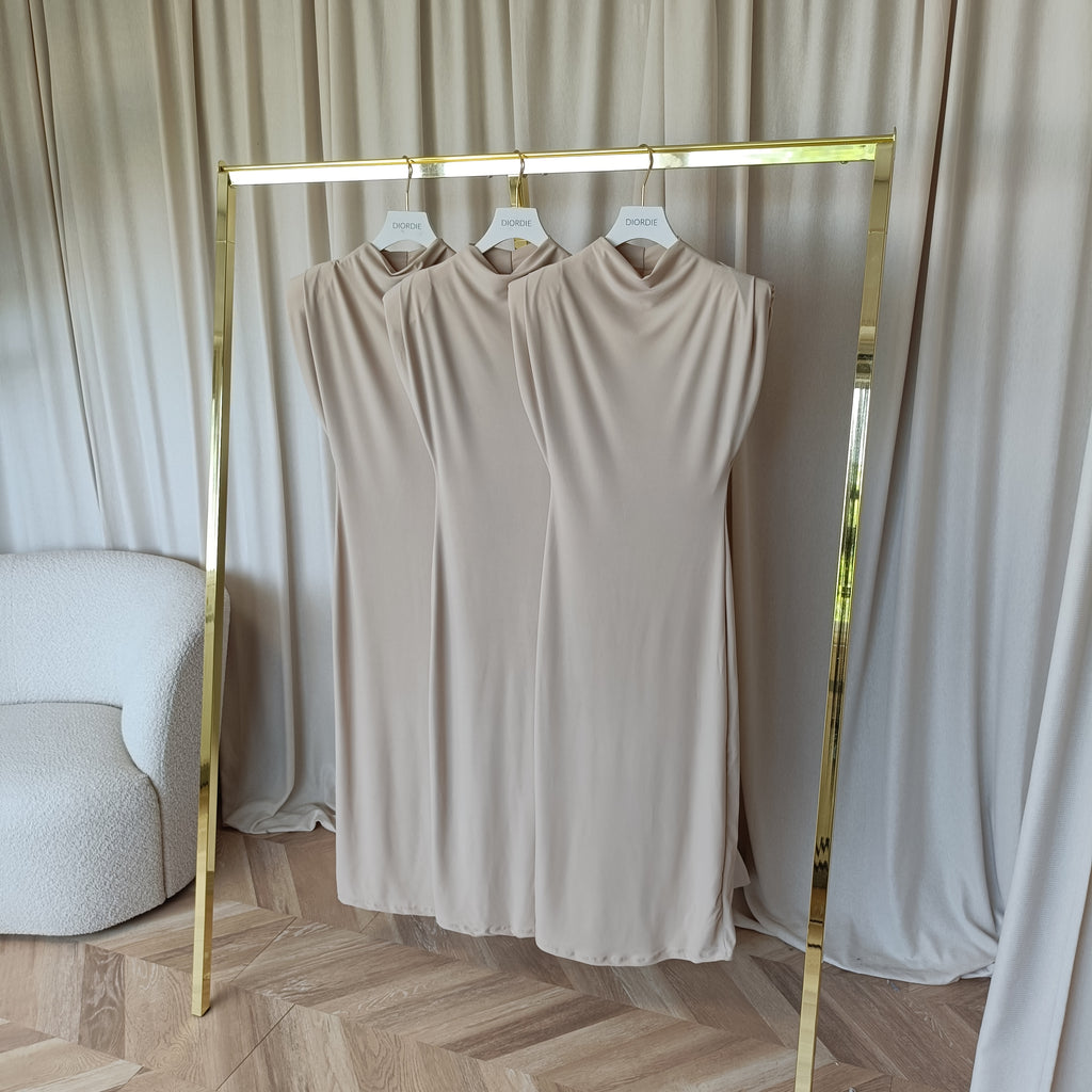 beige long dress