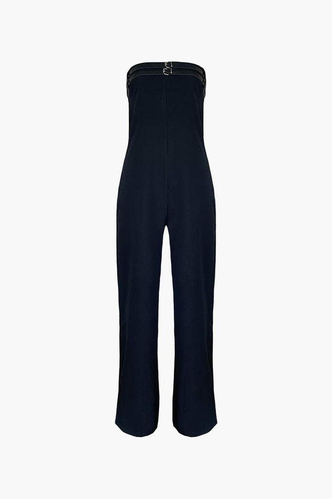 zwarte belt jumpsuit