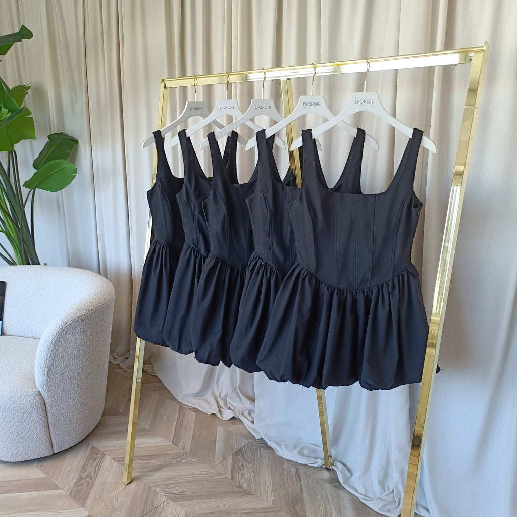 black corset dress