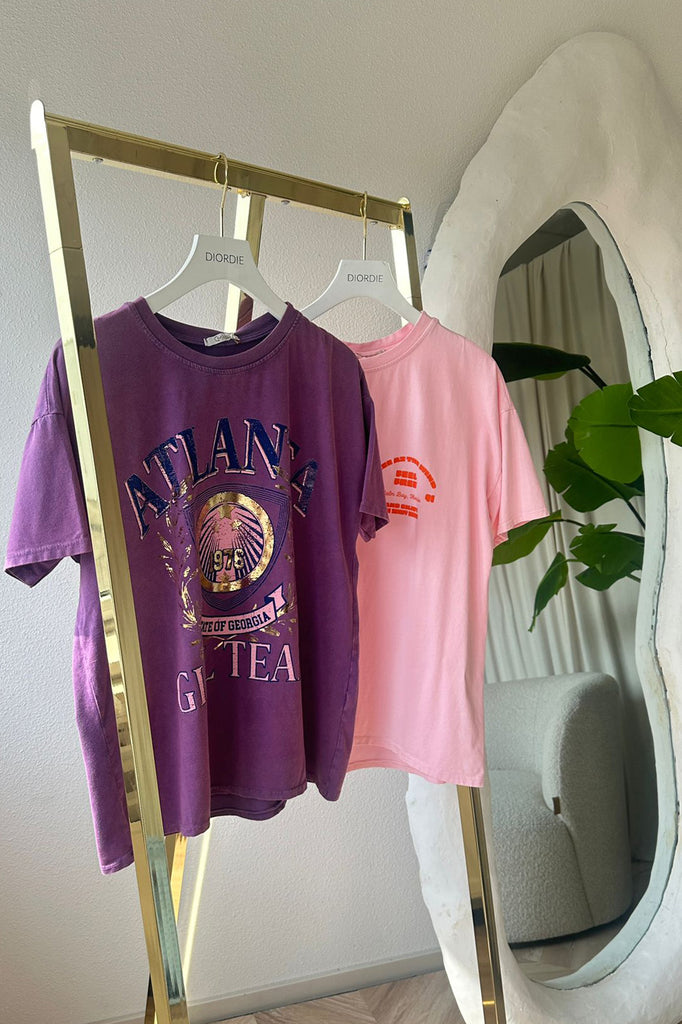 Girl shirts roze en paars pink and purple