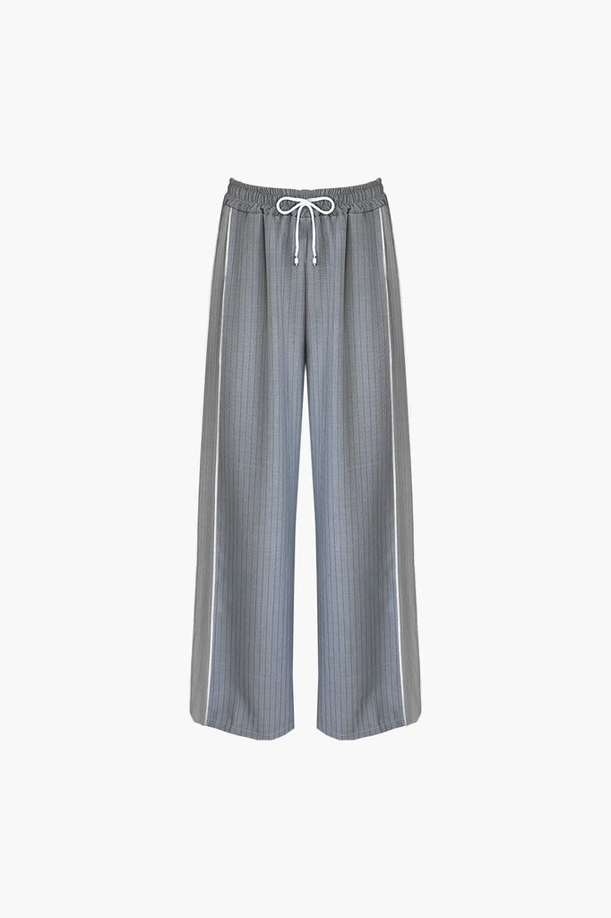 striped pantalon grey