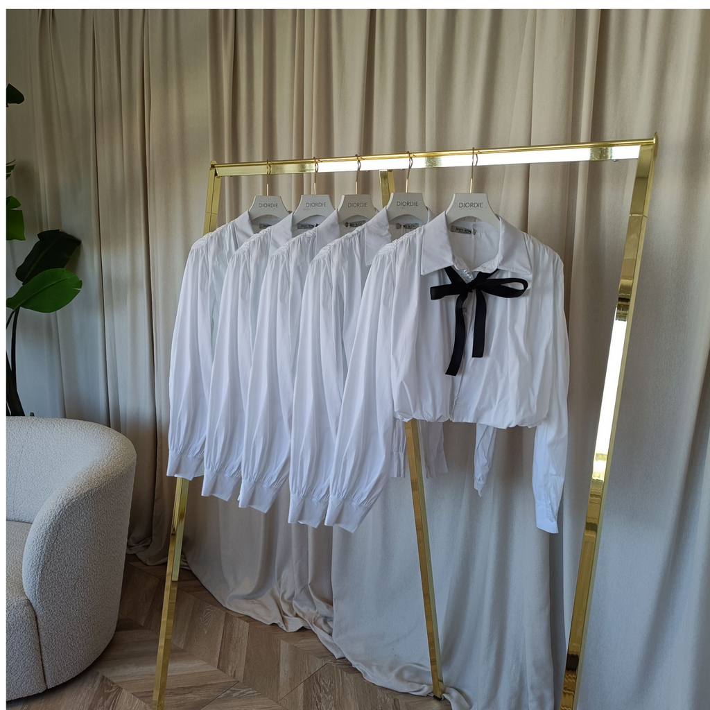 white ballon blouse