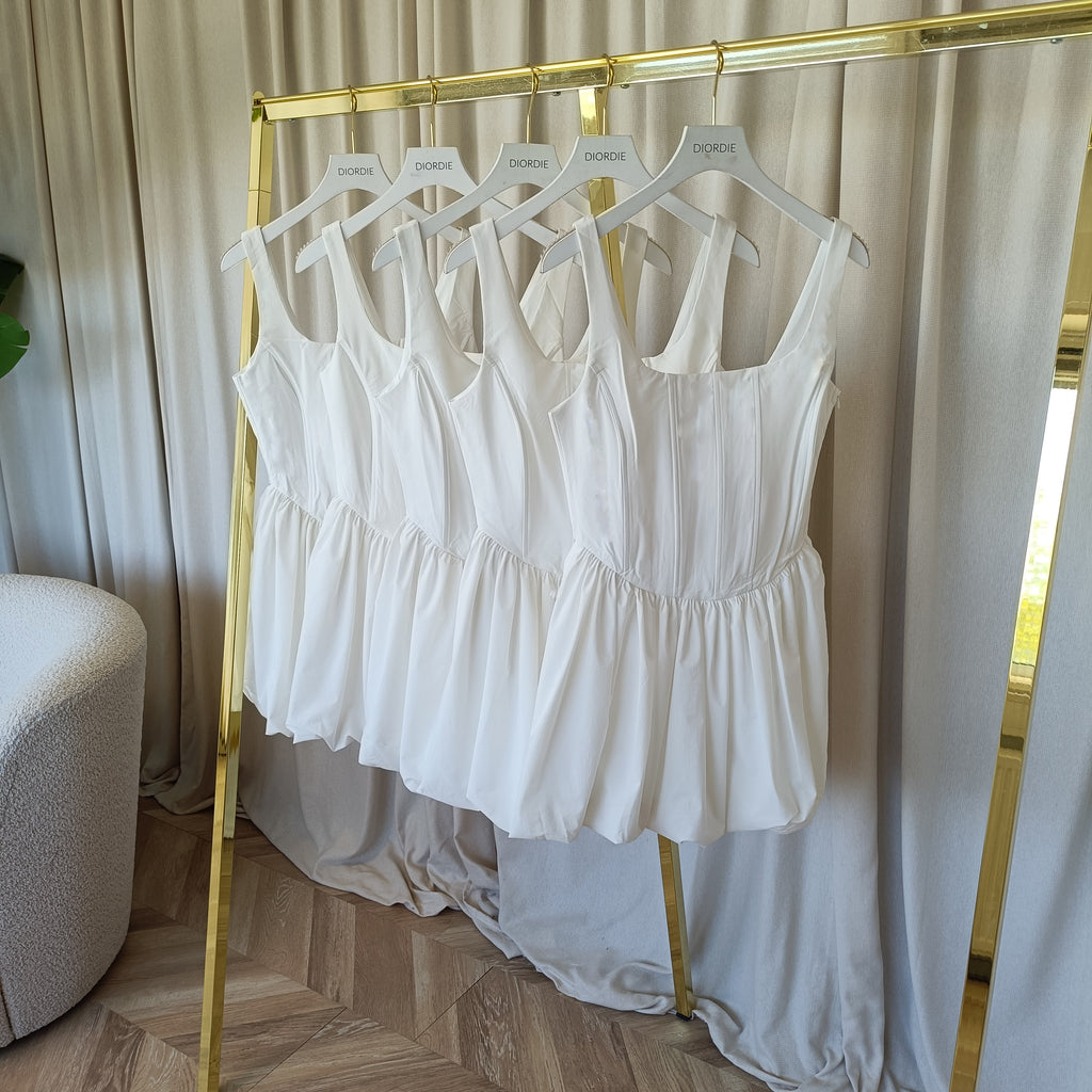 white corset dress